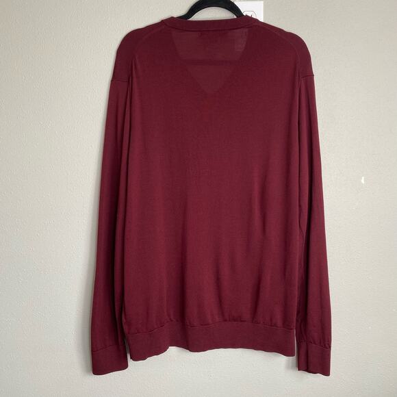Brooks Brothers Red Burgundy Merino Wool Sweater XL - Picture 7 of 8